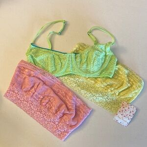 FREE PEOPLE 3 Pc Lace Bralette Bundle